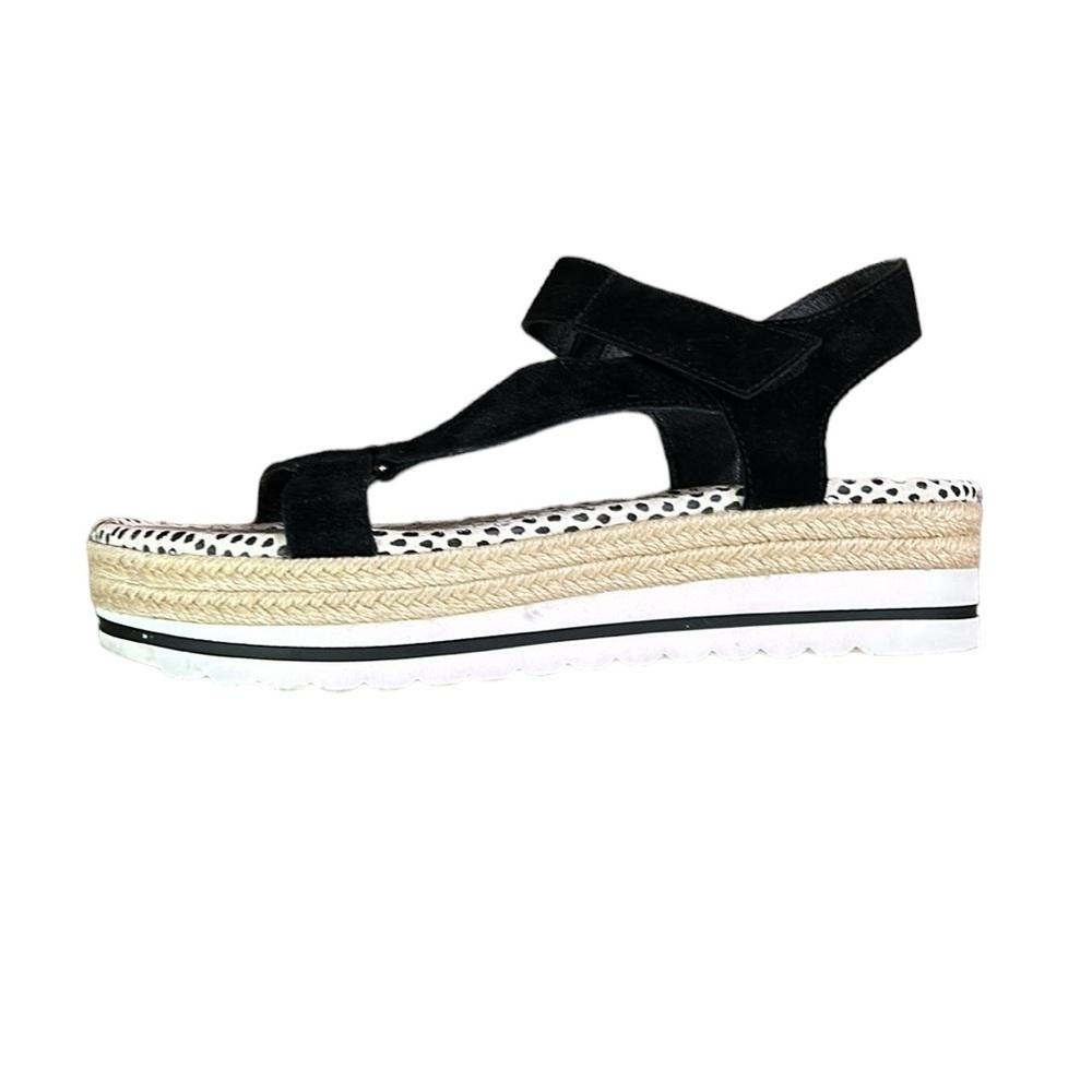 Crown Vintage Black Leather Korine Platform Sandal Women’s  Size 11 - Picture 3 of 11
